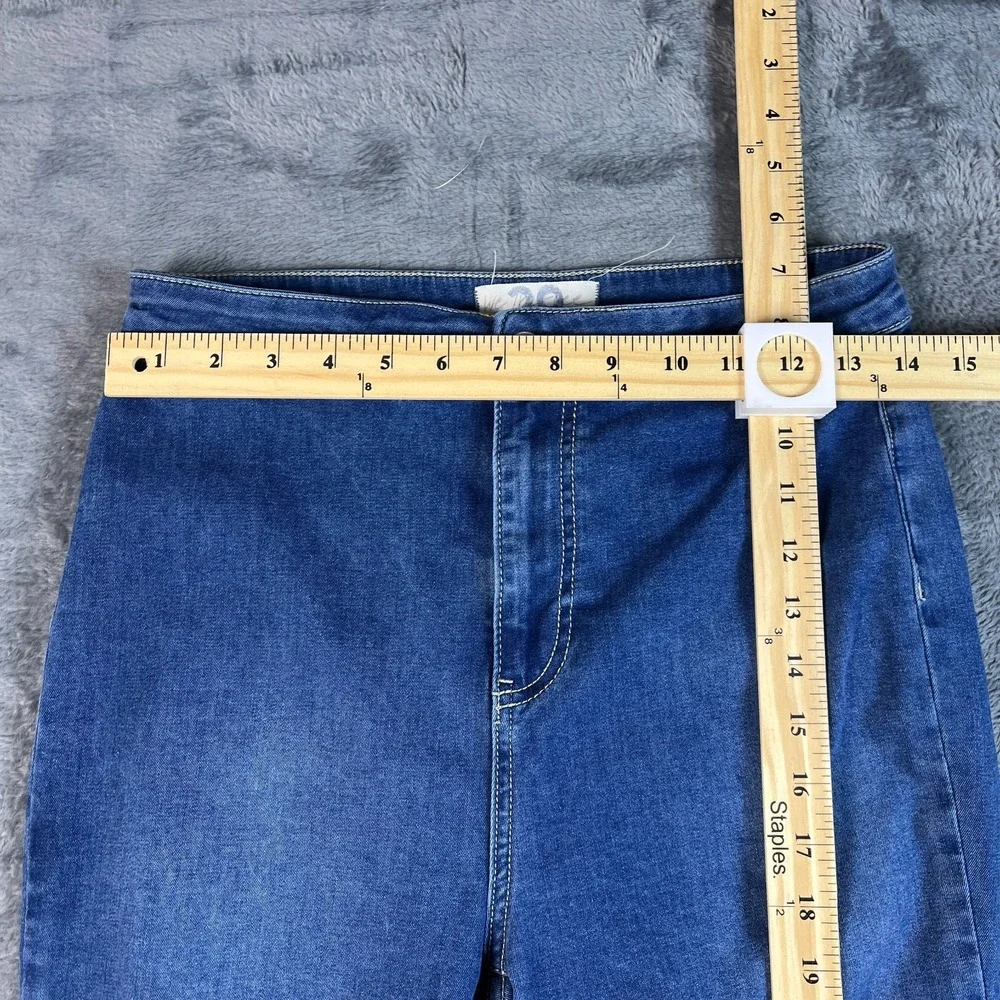 We The Free by Free People Flare Jeans Womens 29 Blue Denim Raw Hem Bell Bottom